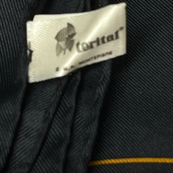 Vintage Terital Montefiber Navy Blue Gold Patterned Scarf made in Italy IOF - Picture 3 of 5